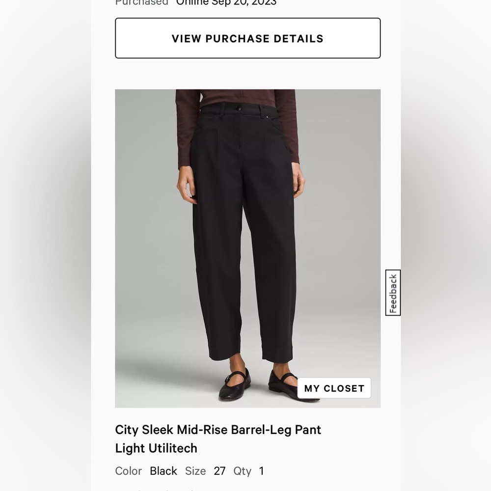 Lululemon City Sleek Barrel-Leg Pant - Picture 3 of 3